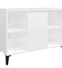 Waschbeckenunterschrank Hochglanz-Weiß 80x33x60cm Holzwerkstoff