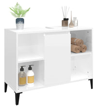 Waschbeckenunterschrank Hochglanz-Weiß 80x33x60cm Holzwerkstoff