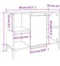 Waschbeckenunterschrank Hochglanz-Weiß 80x33x60cm Holzwerkstoff