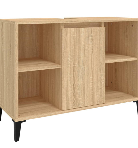 Waschbeckenunterschrank Sonoma-Eiche 80x33x60 cm Holzwerkstoff