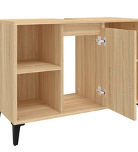 Waschbeckenunterschrank Sonoma-Eiche 80x33x60 cm Holzwerkstoff