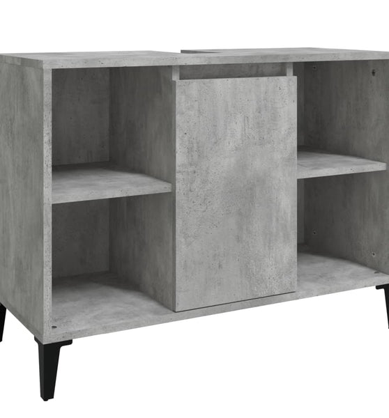 Waschbeckenunterschrank Betongrau 80x33x60 cm Holzwerkstoff