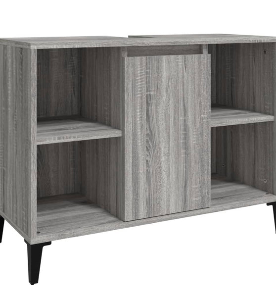 Waschbeckenunterschrank Grau Sonoma 80x33x60 cm Holzwerkstoff