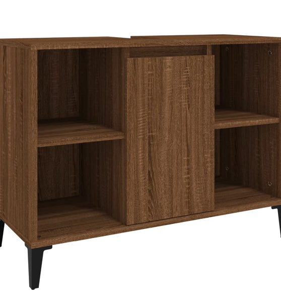 Waschbeckenunterschrank Braun Eichen-Optik 80x33x60 cm