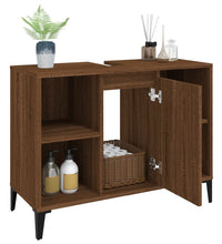 Waschbeckenunterschrank Braun Eichen-Optik 80x33x60 cm