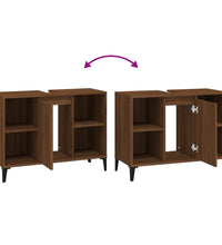 Waschbeckenunterschrank Braun Eichen-Optik 80x33x60 cm