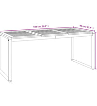 Gartentisch mit Gestell U-Form 180x90x75 cm Akazie Massivholz