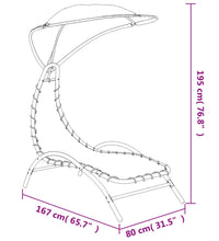 Sonnenliege mit Dach Schwarz 167x80x195 cm Stoff und Stahl