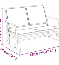 Garten-Schaukelbank Braun 120,5x76x86,5 cm Textilen & Stahl