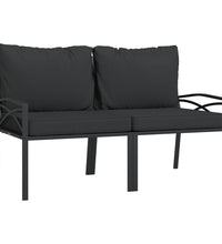 Gartenstühle mit Grauen Kissen 2 Stk. 62x75x79 cm Stahl