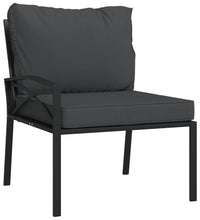 Gartenstühle mit Grauen Kissen 2 Stk. 62x75x79 cm Stahl