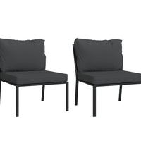 Gartenstühle mit Grauen Kissen 2 Stk. 60x74x79 cm Stahl