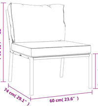 Gartenstühle mit Grauen Kissen 2 Stk. 60x74x79 cm Stahl