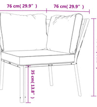 Gartenstuhl mit Grauen Kissen 76x76x79 cm Stahl