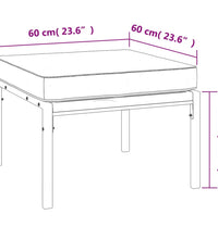 Gartenhocker mit Grauen Kissen 2 Stk. 60x60x35 cm Stahl