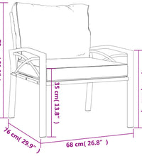 Gartenstuhl mit Sandfarbigen Kissen 68x76x79 cm Stahl