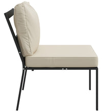 Gartenstühle mit Sandfarbigen Kissen 2 Stk. 60x74x79 cm Stahl