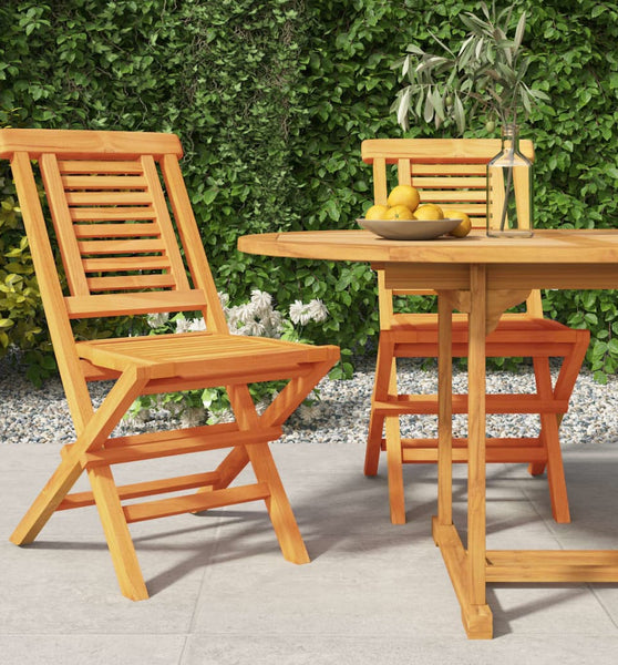 Gartenstühle 2 Stk. Klappbar 47x63x90 cm Massivholz Teak