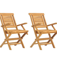 Gartenstühle 2 Stk. Klappbar 56x63x90 cm Massivholz Teak