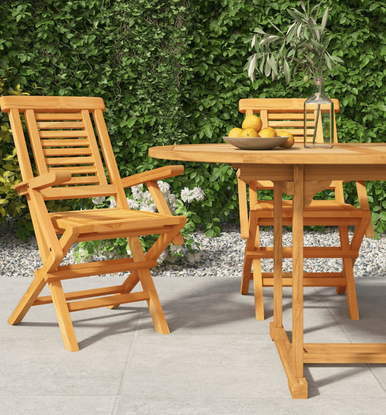 Gartenstühle 2 Stk. Klappbar 56x63x90 cm Massivholz Teak