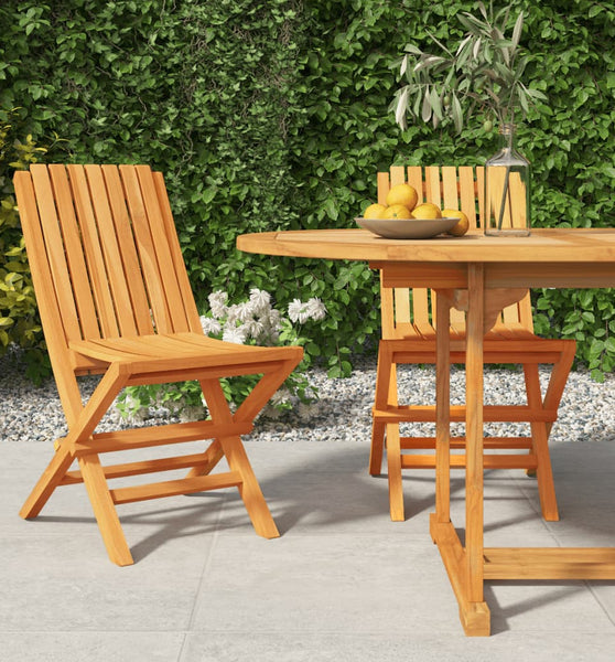 Gartenstühle 2 Stk. Klappbar 47x47x89 cm Massivholz Teak