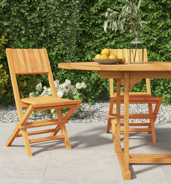 Gartenstühle 2 Stk. Klappbar 47x61x90 cm Massivholz Teak