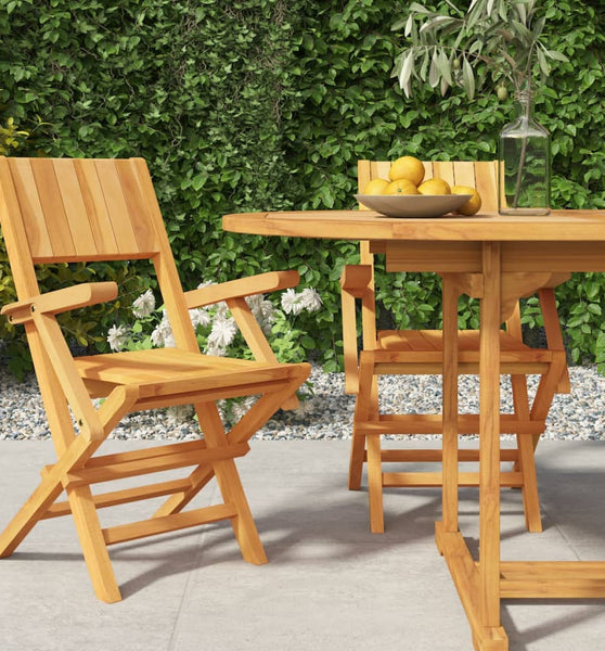 Gartenstühle 2 Stk. Klappbar 55x61x90 cm Massivholz Teak