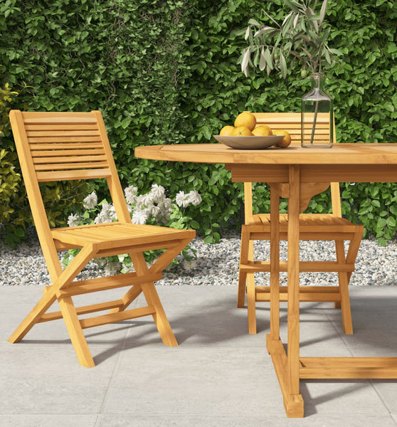 Gartenstühle 2 Stk. Klappbar 47x62x90 cm Massivholz Teak