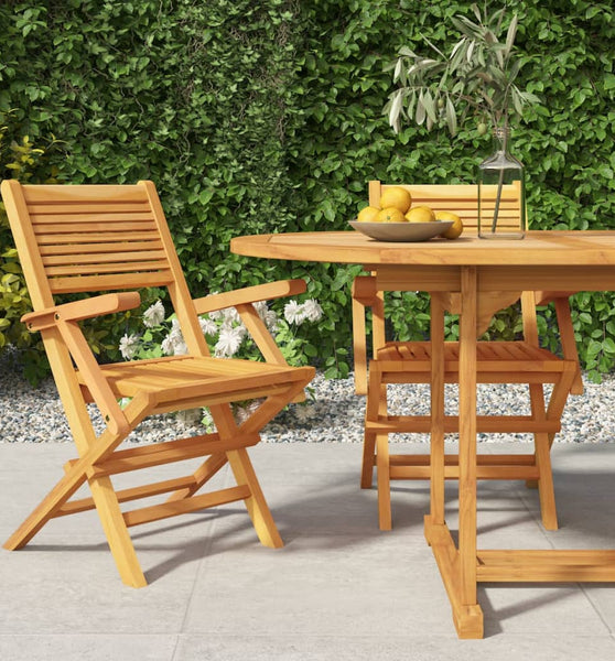 Gartenstühle 2 Stk. Klappbar 55x62x90 cm Massivholz Teak