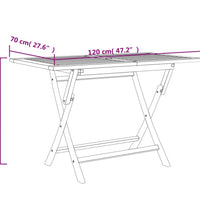 Gartentisch Klappbar Grau 120x70x75 cm Massivholz Teak