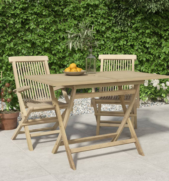 Gartentisch Klappbar Grau 120x70x75 cm Massivholz Teak