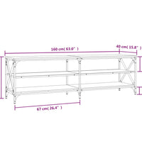 TV-Schrank Grau Sonoma 160x40x50 cm Holzwerkstoff