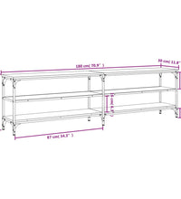 TV-Schrank Sonoma-Eiche 180x30x50 cm Holzwerkstoff und Metall