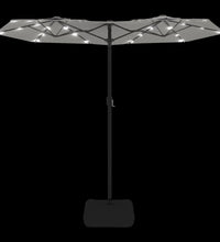 Doppelsonnenschirm mit LEDs Sandweiß 316x240 cm