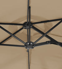 Doppelsonnenschirm mit LEDs Taupe 316x240 cm