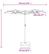 Doppelsonnenschirm mit LEDs Bordeauxrot 316x240 cm
