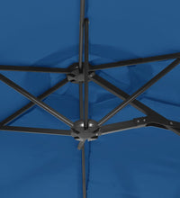 Doppelsonnenschirm mit LEDs Azurblau 316x240 cm