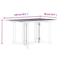 Garten-Klapptisch Butterfly 150x90x75 cm Massivholz Teak