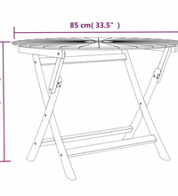 Gartentisch Klappbar Ø 85x75 cm Massivholz Teak