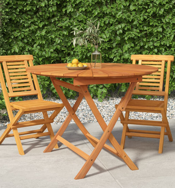 Gartentisch Klappbar Ø 85x75 cm Massivholz Teak