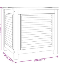 Gartenbox mit Beutel 60x50x58 cm Massivholz Teak