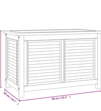 Gartenbox mit Beutel 90x50x58 cm Massivholz Teak