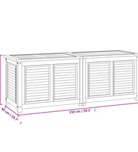 Gartenbox mit Beutel 150x50x53 cm Massivholz Teak