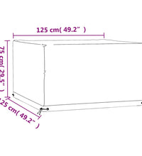 Gartenmöbel-Abdeckung 8 Ösen 125x125x75 cm Quadratisch