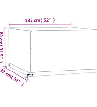 Gartenmöbel-Abdeckung 8 Ösen 132x132x80 cm Quadratisch