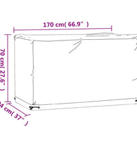 Gartenmöbel-Abdeckung 8 Ösen 170x94x70 cm Rechteckig