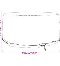 Gartenmöbel-Abdeckung 10 Ösen Ø230x90 cm Rund