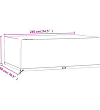 Gartenmöbel-Abdeckung 12 Ösen 240x180x80 cm Rechteckig