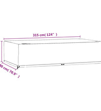 Gartenmöbel-Abdeckung 12 Ösen 315x180x75 cm Rechteckig