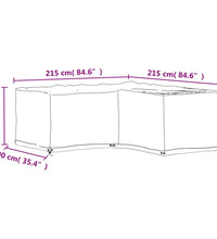 Gartenmöbel-Abdeckung in L-Form 16 Ösen 215x215x70 cm